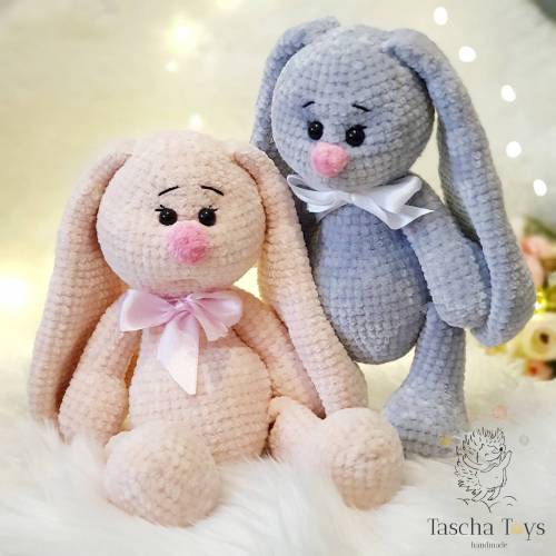 Plüschtier Hase gehäkelt, Spielhase Schlafbegleiter, Kuscheltier Hase Plüsch,Schmusen Hase, Häkelhase Spielzeug