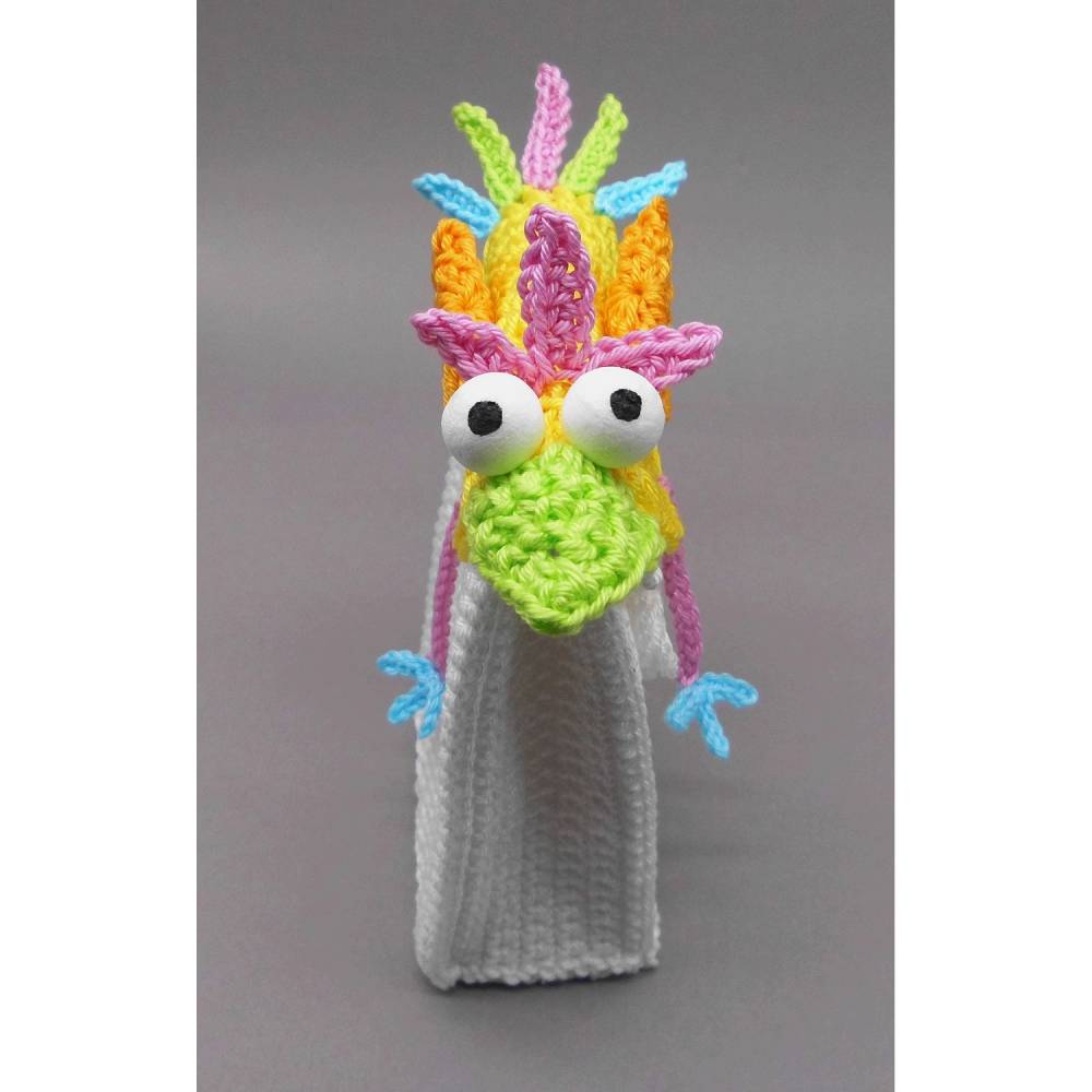 Häkelanleitung Geschenk-Tüte Gutschein-Tasche bunter Vogel - einfach aus Wollresten Bild 5