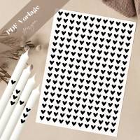 Herzen PDF Vorlage Kerzentattoo Kerzensticker Kerzen Geschenk Geschenkidee DIY Gastgeschenk Herz Herzchen Heiraten Gelie