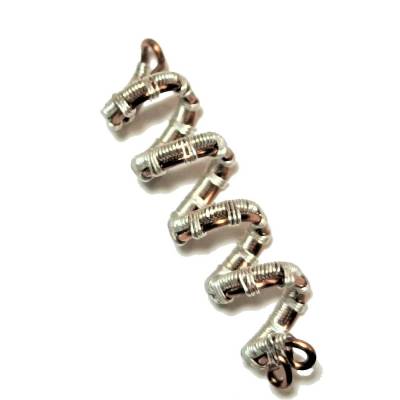 Zierliche Zopfperle handgewebt bronze silberfarben handmade Haarschmuck auch für Dreadlock in wirework handgemacht