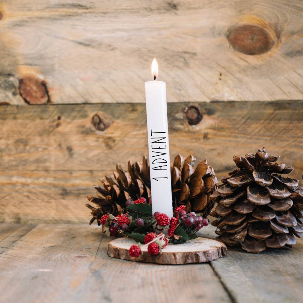 Advent PDF Vorlage Kerzentattoo Kerzensticker Kerzen Gestalten Adventskalender Weihnachten Zahlen eins zwei drei vier 1