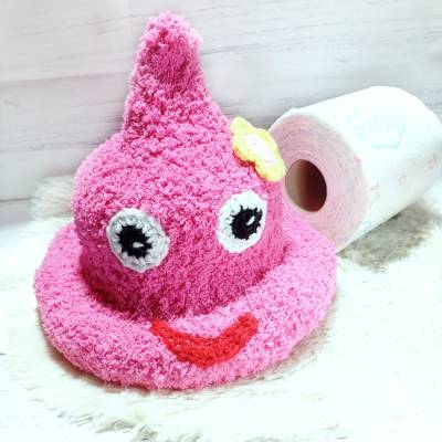 Klorollenhut, Kothaufen Häufchen Emoji in pink