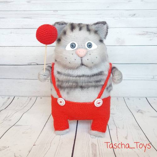 Design Katze, Katze gehäkelt, Kuscheltiger, Katze Stofftier