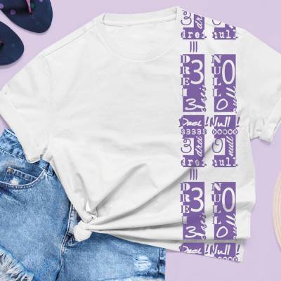 Plotterdatei Geburtstag, Individuelle Shirtgestaltung mit coolem Teststreifen Design