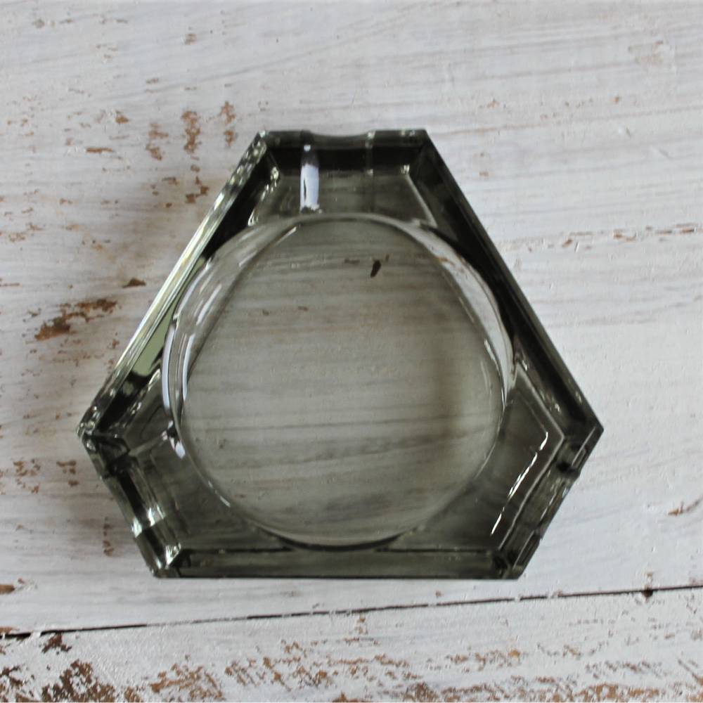 4 bunte Glas Aschenbecher mit Ständer