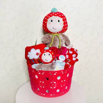 Windelgeschenk Fliegenpilzmädchen zur Geburt