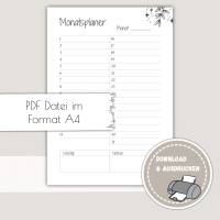 Monatsplan, Monatsplaner zum Ausdrucken - Pdf Download Monatsplan zum