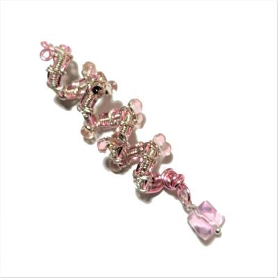 Funkelnde Zopfperle handgewebt rosa silberfarben handmade Haarschmuck Zopfperle Dreadlock pastell handgemacht