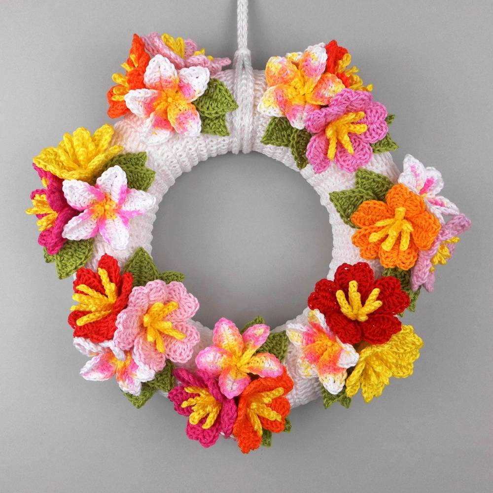 Häkelanleitung Türkranz mit bunten Blumen