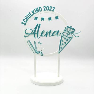 Kuchen Topper zur Einschulung - personalisiert mit Namen & Jahr