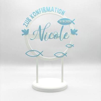 Kuchen Topper zur Konfirmation - personalisiert mit Namen & Datum