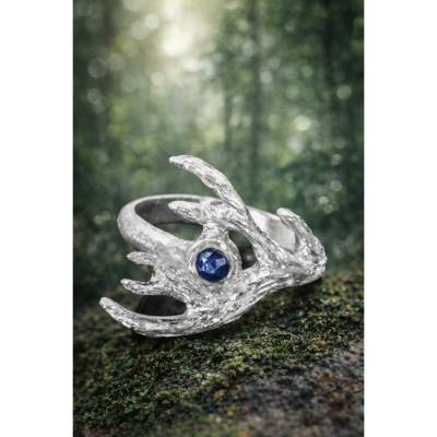 Goldschmiede Silberring "antler love", Ring Geweih, Geweihring, Hirsch, Silberschmuck handmade, Geweih,