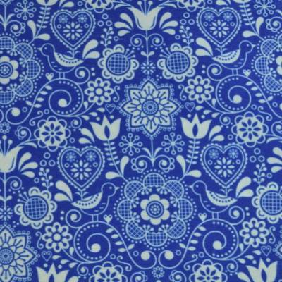 Dekostoff Canvas blau-weiß, 140 cm breit, Meterware, Preis pro 0,5 lfdm