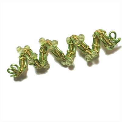 Zopfperle mit Peridot grün handmade Haarschmuck auch als Dreadlock Haarperle handgemacht