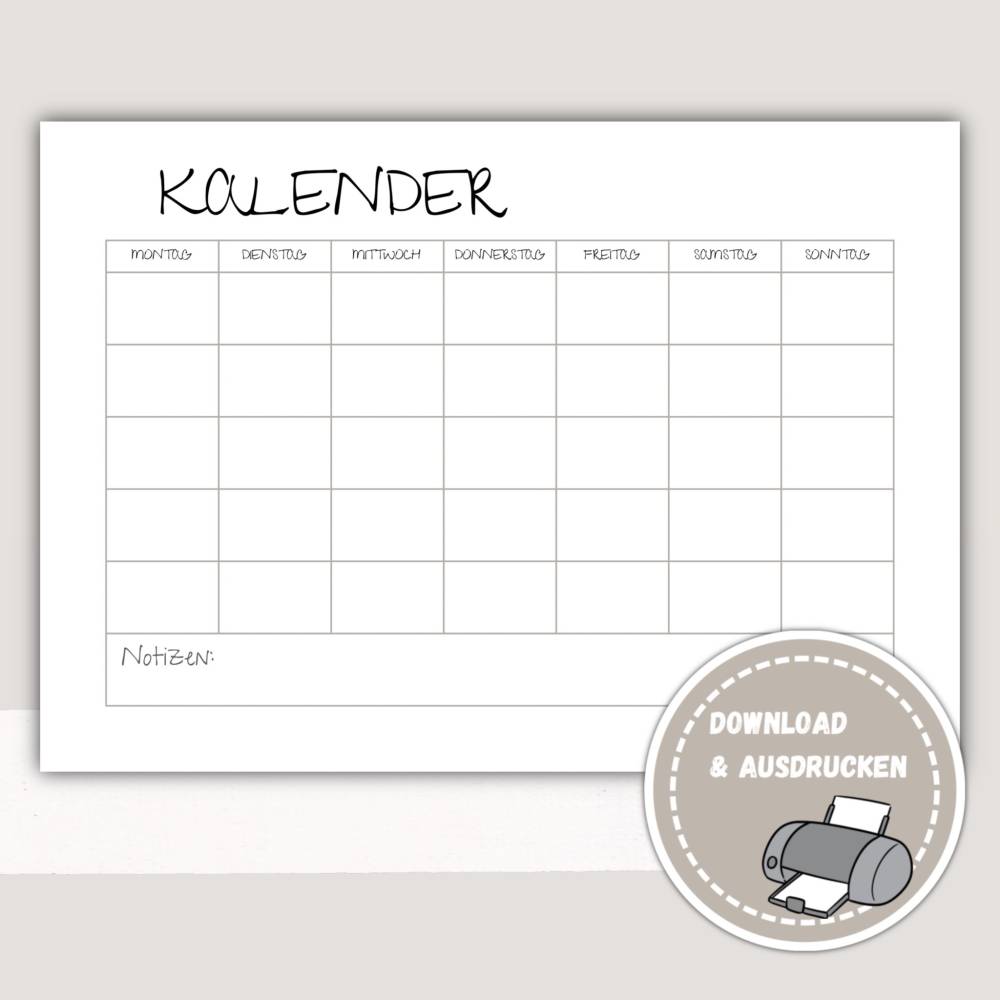 Kalender zum Ausdrucken - Pdf Download Kalender zum Ausdrucken