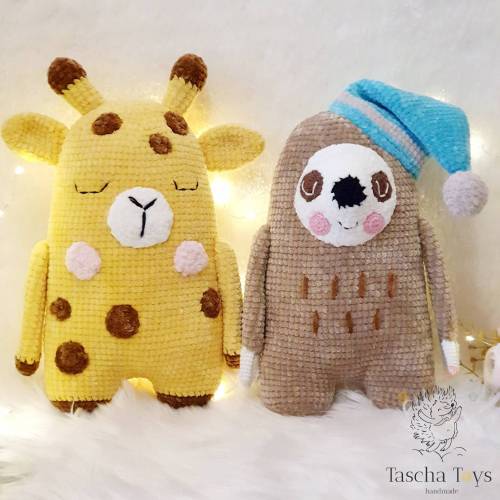 Deko Kissen Kinderzimmer,  Kissentiere Giraffe, Hase, Faultier, Frosch, Tiger, Bär gehäkelt, Plüschtiere Kissen Spielzeu