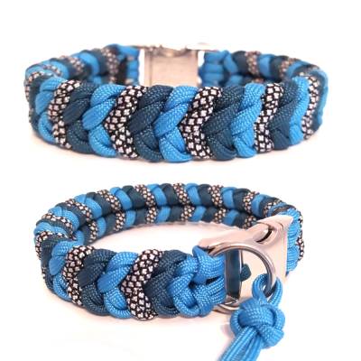Hundehalsband geflochten aus Paracord. Stabil und langlebig! Auf Wunsch personalisiert mit Gravur. Little Snake