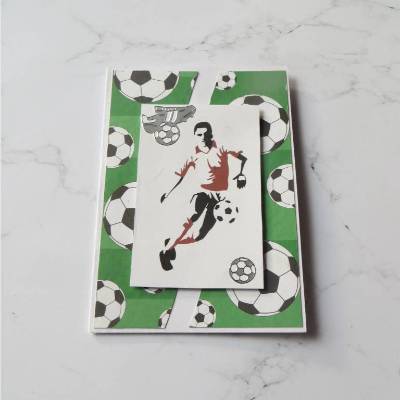 Glückwunschkarte Mann,  Fußball,Gutscheinkarte