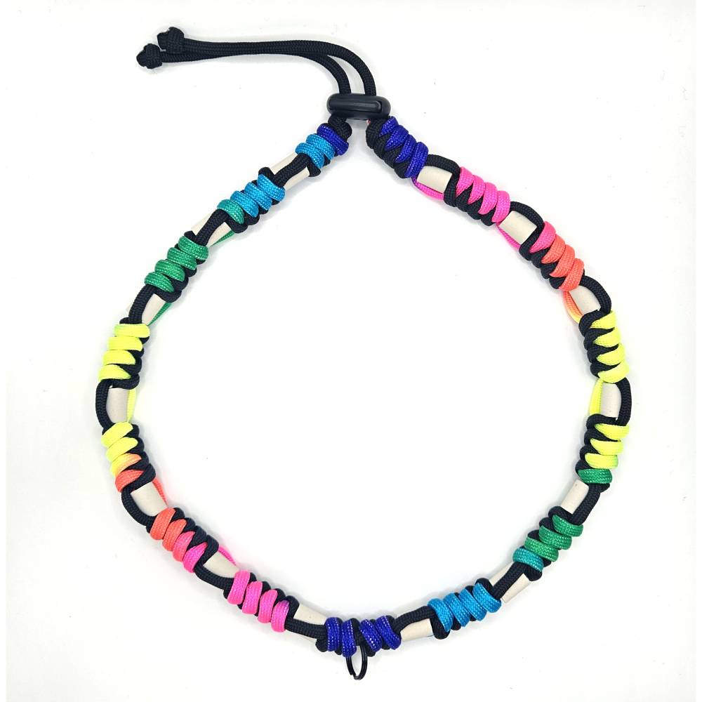 EM Keramik Halsband mir Ring fr Hundemarke, aus Paracord, Zeckenband, mit  Kordelstopper