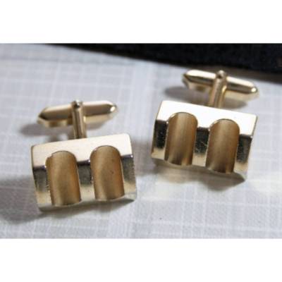 Vintage Manschettenknöpfe 60er Jahre 70er Jahre, goldfarben, Mid Century, Modernist, Brutalist, Trödel Dings da