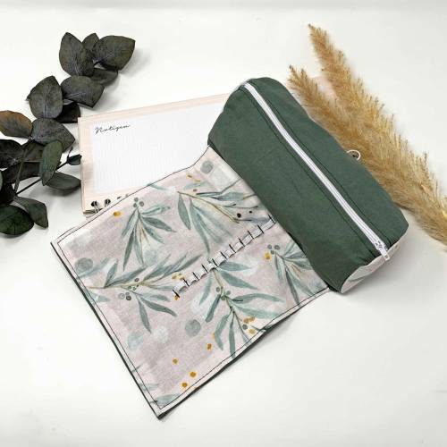 personalisiertes Federmäppchen Schule - grün - Stiftemäppchen mit Namen Gummiband, Geschenk Studentin, Mäppchen Mädchen 