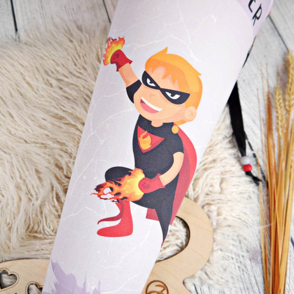 Schultüte Stoff SUPERHELD HELD  *personalisierbar und mit Kisseninlet Bild 3