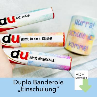 Duplo Banderole Einschulung – PDF Bastelvorlage für Jungen & Mädchen, Schultüte Füllung, DIY Geschenk