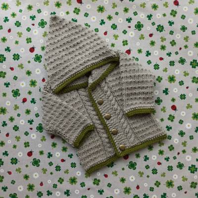 Strickjacke mit Kapuze Größe 80/86 Trachtenjacke Kapuzenjacke Trachtenjacke erster Geburtstag Taufe Geschenk Pullover