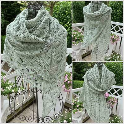 Lacetuch *SILKY SKY* gestricktes Schultertuch in mint