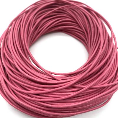 2 m Lederband 2 mm rosa Rinderleder B1-0995