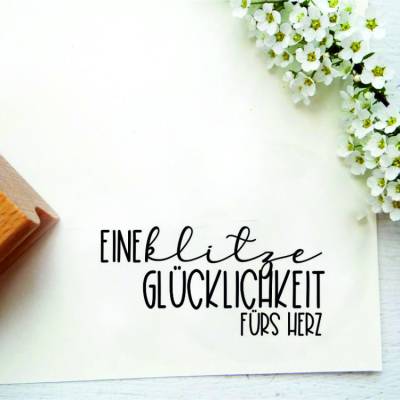 Stempel "eine klitzeglücklichkeit fürs Herz" kleiner Stempel für Etiketten oder Geschenkanhänger