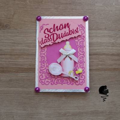 Babykarte Glückwunschkarte Geburt Mädchen