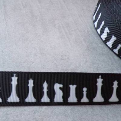 Schachfiguren Schach weiss schwarz    22 mm  Borte Ripsband