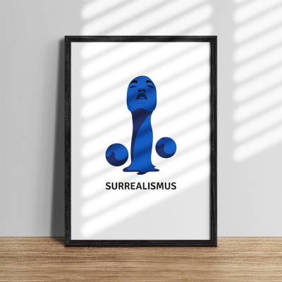 A3 Poster Penis Surrealismus Stil | Pimmel Poster | Abstrakte moderne Kunst