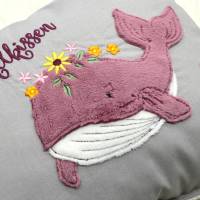 Stickdatei Wal maritim mit Blumen