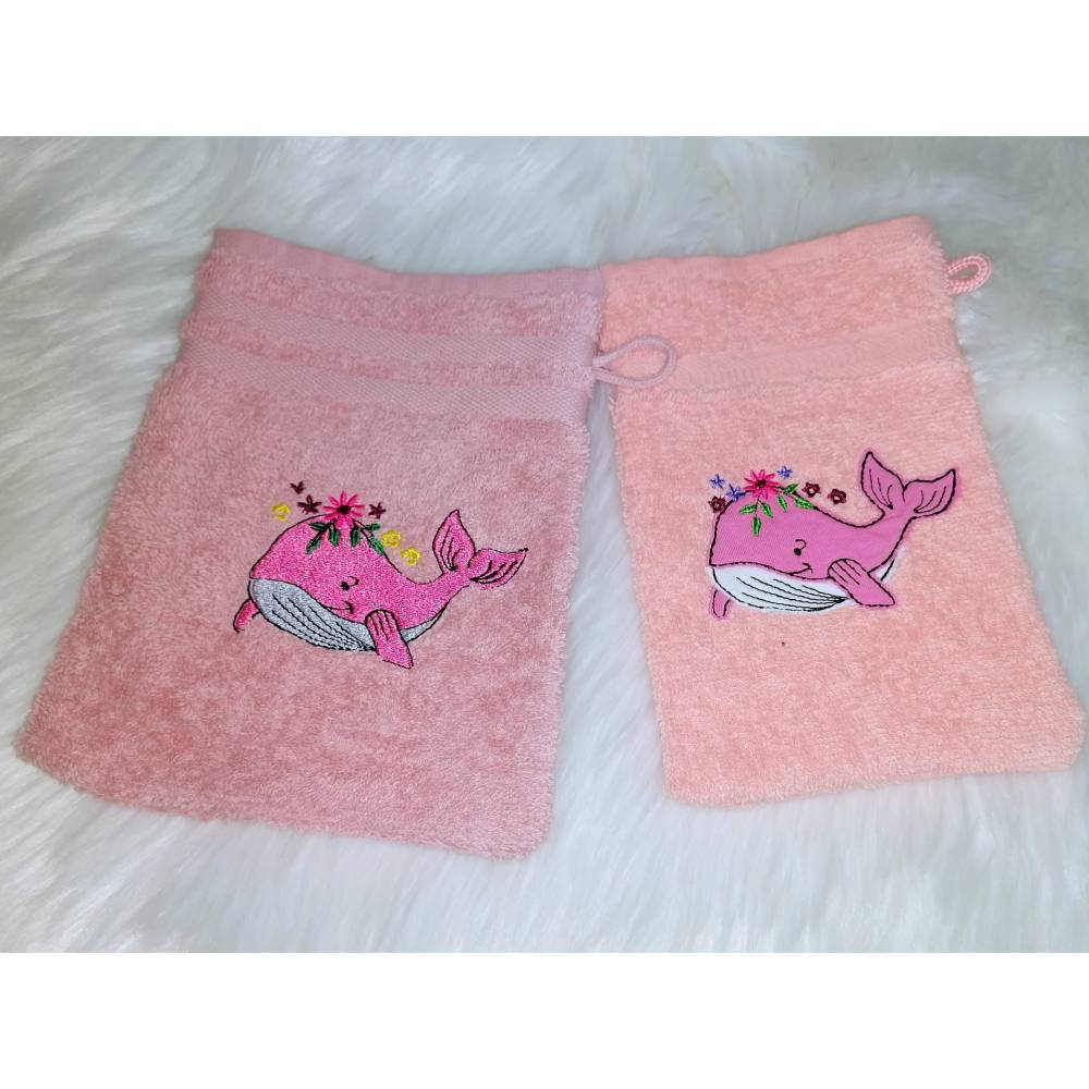 Stickdatei Wal maritim mit Blumen Bild 2