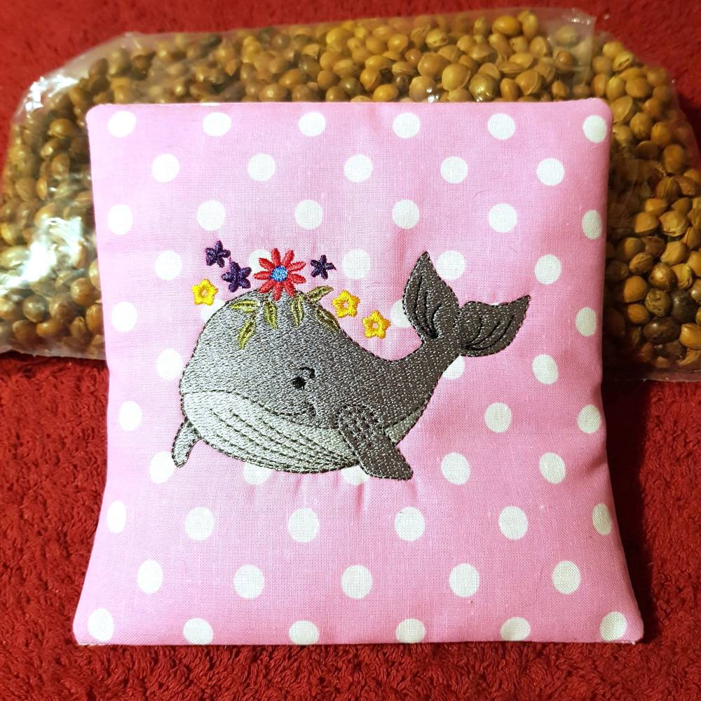 Stickdatei Wal maritim mit Blumen Bild 3