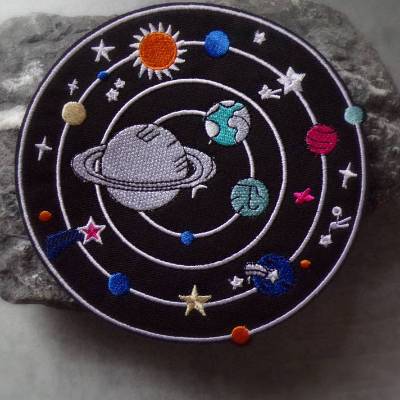 Groß runder Planet  Patch zum Aufbügeln Weltall Universum Applikation 