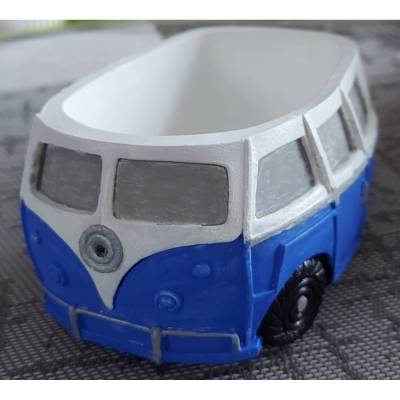 Bulli, Bus, Retro-Car, Home-Deco AWG-170_04, zweifarbig Blau & Weiß, Versiegelt mit Klarlack, Handmade.