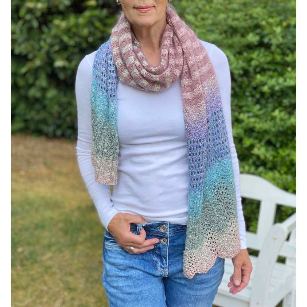 Strickanleitung Lizas Tuch Shiny Trio Bild 2