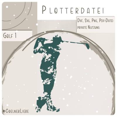 Plotterdatei Golf Spieler 1 – Kraftvoller Abschlag für kreative Golf-DIY-Projekte