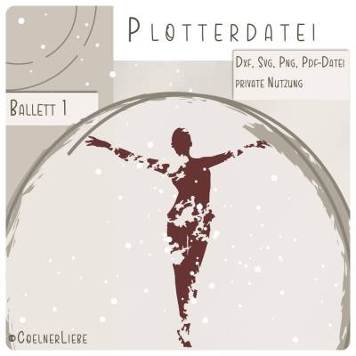 Plotterdatei Ballett-Tänzerin 1 – Elegante Grunge-Silhouette für moderne DIY-Projekte
