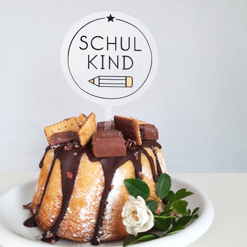 Kuchenstecker aus Acryl I Cake Topper I Kuchendeko I Einschulung I Schulkind