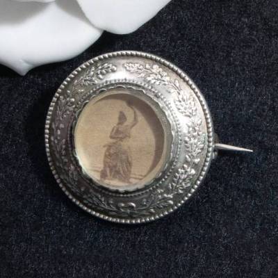 Antike Brosche um 1900, Andenkenschmuck, Trödel Dings da