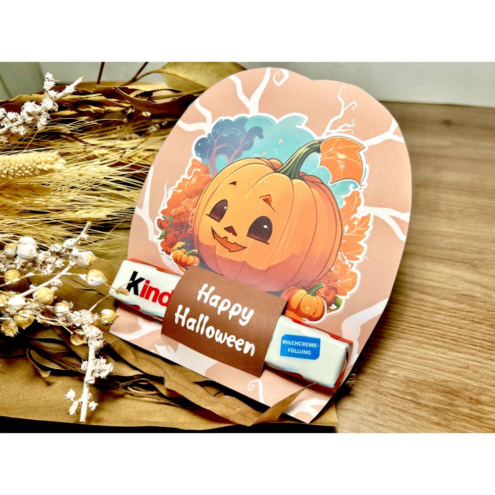 Halloween deko, Duplo Banderole, Kürbis, Happy Halloween, Schokolade Halloween, Schokoriegel, Kinderriegel, PDF drucken Bild 2