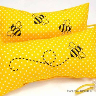 Türstopper Pünktchen gelb weiß Biene Bienenflug, Auswahl Motiv geplottet, Türpuffer Kinderzimmer, by BuntMixxDESIGN 