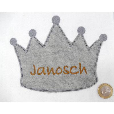 Krone Prinz Prinzessin König Königin - Super schöner Patch / süße Applikation / Aufnäher / Flicken zum Aufnähen 
