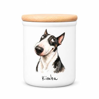 Keramik-Leckerlidose 'Bullterrier' mit Namen 400 ml