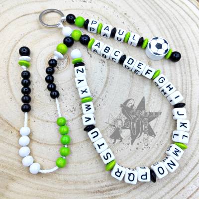 ABC Rechenkette Zählkette mit Name Fußball -Geschenk zur Einschulung-