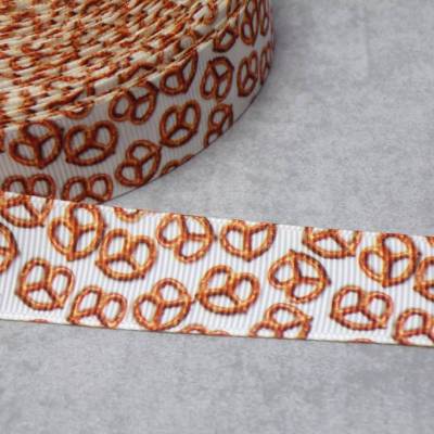 Brezeln Brezel Tracht Ripsband 22 mm – Dekoband zum Nähen & Basteln